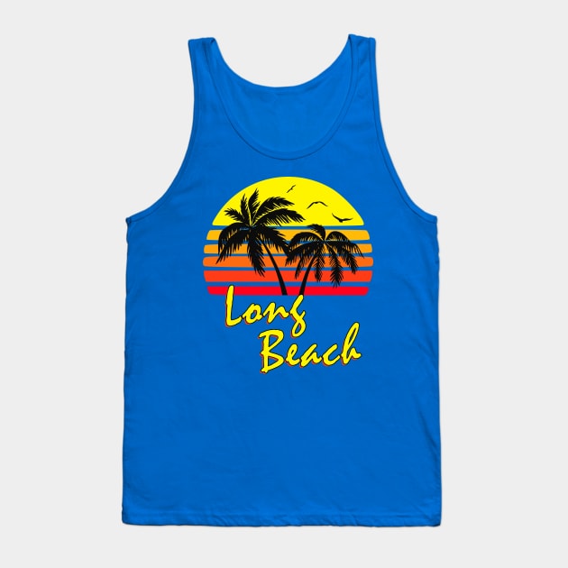 Long Beach Retro Sunset Tank Top by Nerd_art